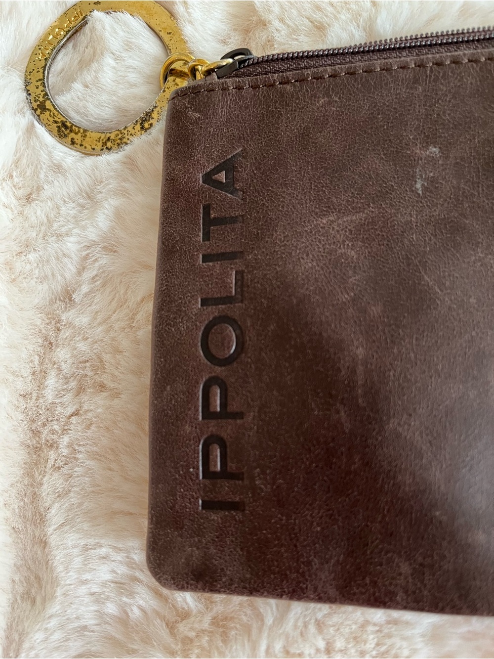 IPPOLITA leather zip jewelry pouch
